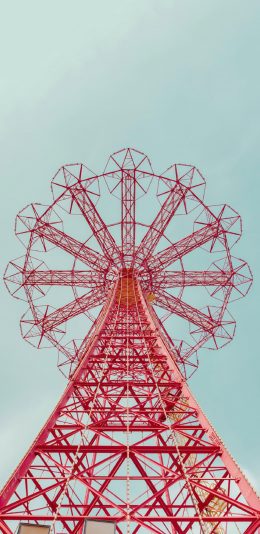 [2436x1125]铁架 摩天轮 钢筋建筑 苹果手机壁纸图片