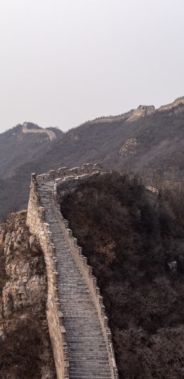 [2436x1125]长城 建筑 地标 阶梯 苹果手机壁纸图片