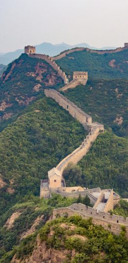[2436x1125]长城 景点 群山 延绵不断 苹果手机壁纸图片