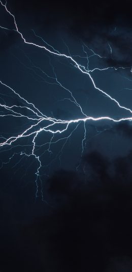 [2436x1125]闪电 天气 黑夜 气象 苹果手机壁纸图片