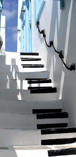 [2436x1125]阶梯 黑白 简约 琴键 苹果手机壁纸图片