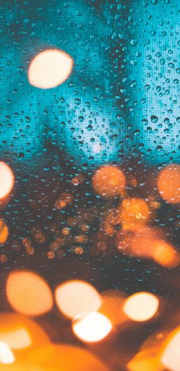 [2436x1125]雨水 光 玻璃 水滴 水珠 苹果手机壁纸图片