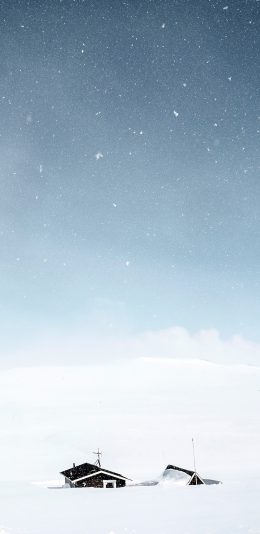 [2436x1125]雪地 雪地 白色 房屋 苹果手机壁纸图片