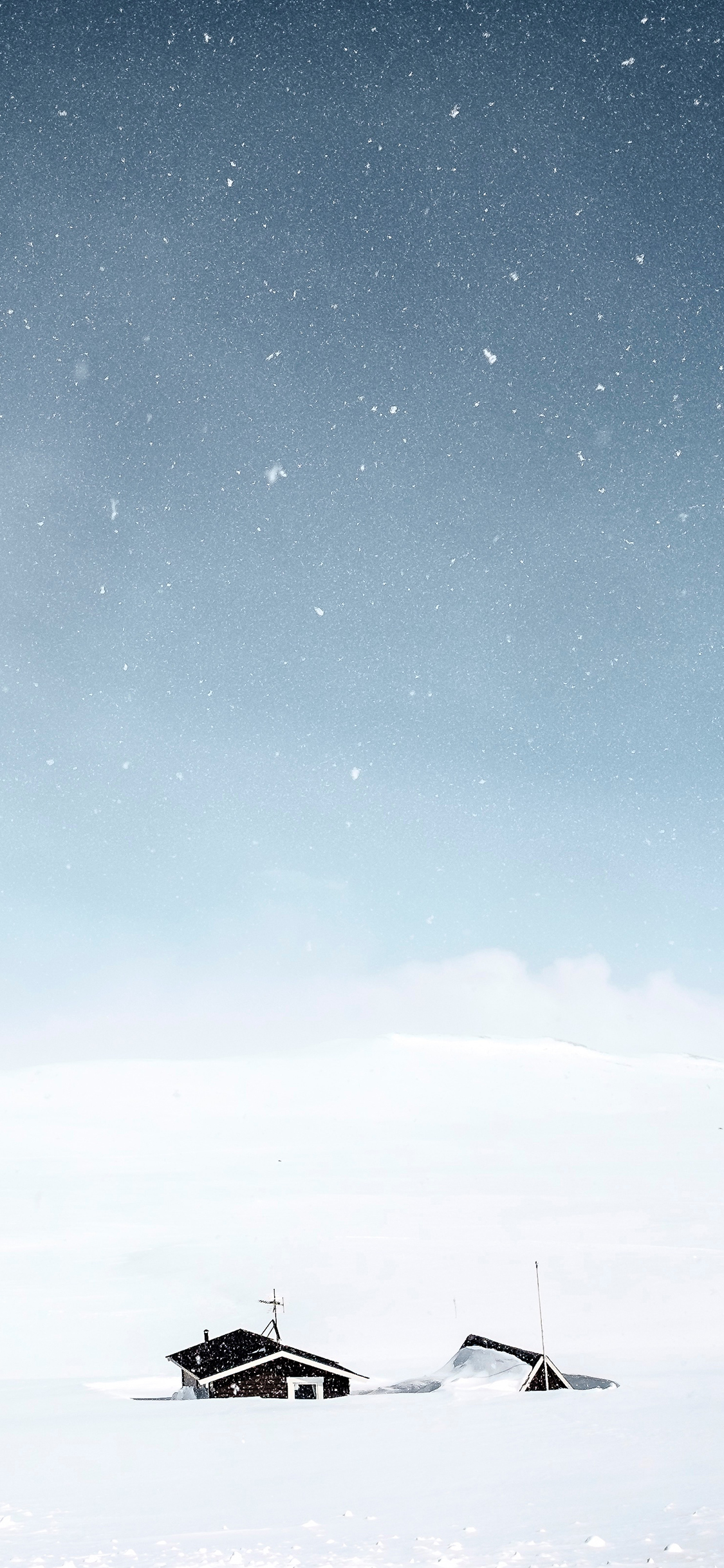 [2436×1125]雪地 雪地 白色 房屋 苹果手机壁纸图片