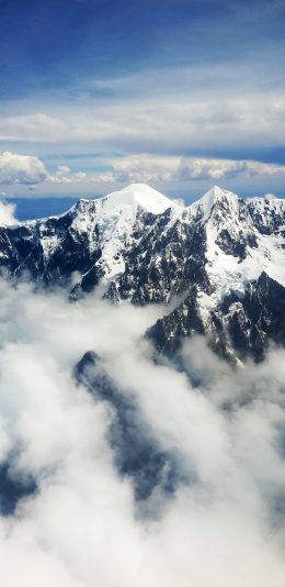 [2436x1125]雪山 云海 山峰 天空 苹果手机壁纸图片