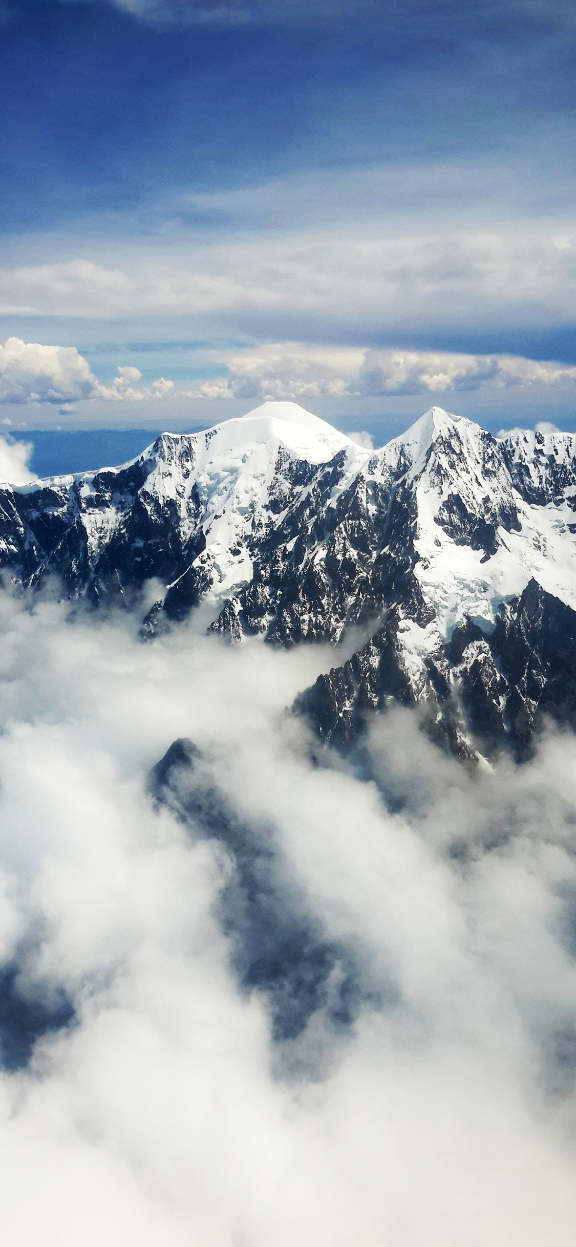 [2436×1125]雪山 云海 山峰 天空 苹果手机壁纸图片