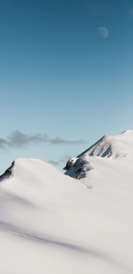 [2436x1125]雪山 天空 蓝天 冬季 苹果手机壁纸图片