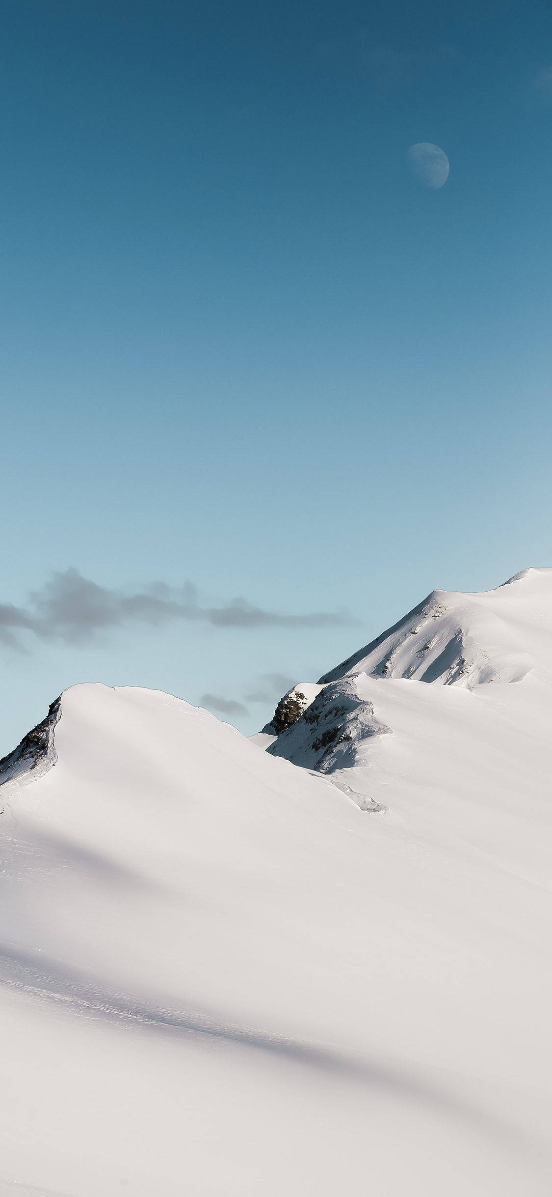 [2436×1125]雪山 天空 蓝天 冬季 苹果手机壁纸图片