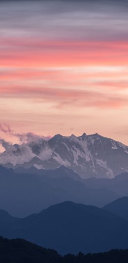 [2436x1125]雪山 山川 大自然 渐变 云雾 苹果手机壁纸图片