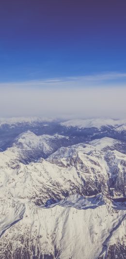 [2436x1125]雪山 山脉 地理 大自然 航拍 苹果手机壁纸图片