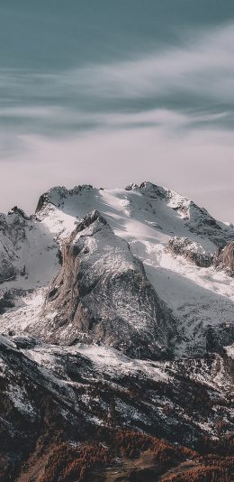 [2436x1125]雪山 山顶 壮观 融雪 苹果手机壁纸图片