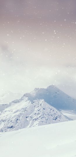 [2436x1125]雪山 白色 天空 梦幻 冬季 苹果手机壁纸图片