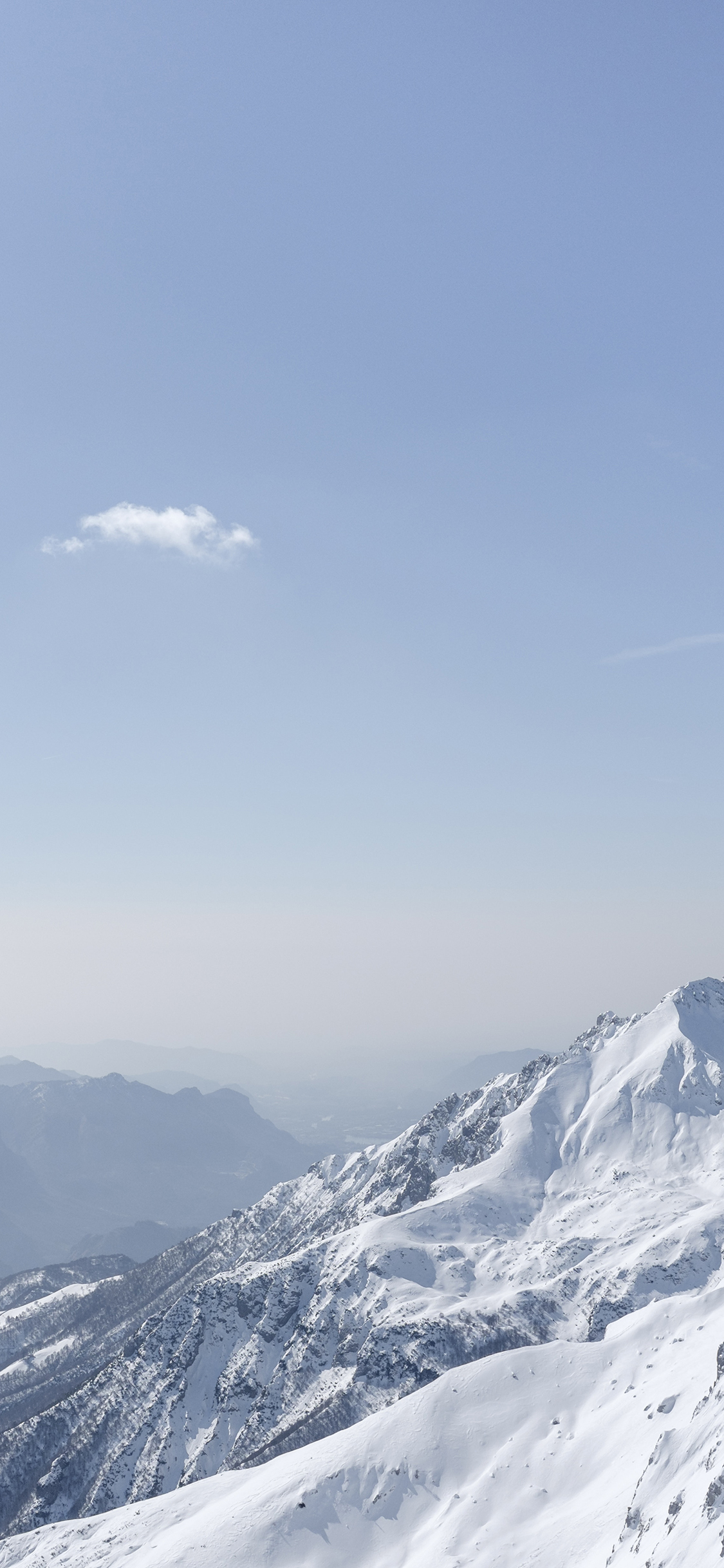 [2436×1125]雪山 积雪 天空 山峰 苹果手机壁纸图片