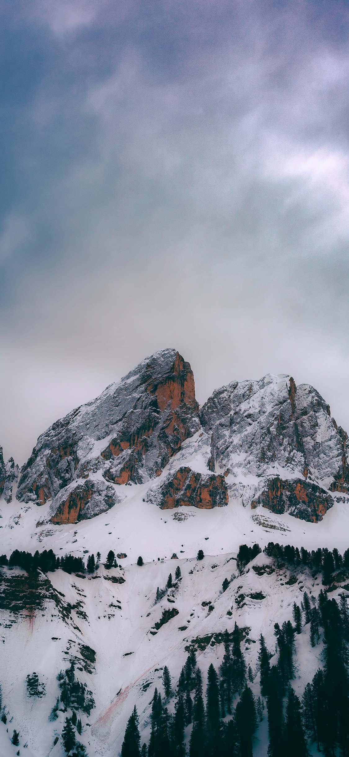 [2436×1125]雪山 积雪 高处 峭壁 苹果手机壁纸图片