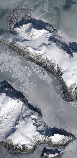 [2436x1125]雪山 航拍 地理 地质 苹果手机壁纸图片