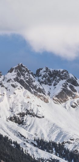 [2436x1125]雪山 高山 天空 山顶 苹果手机壁纸图片