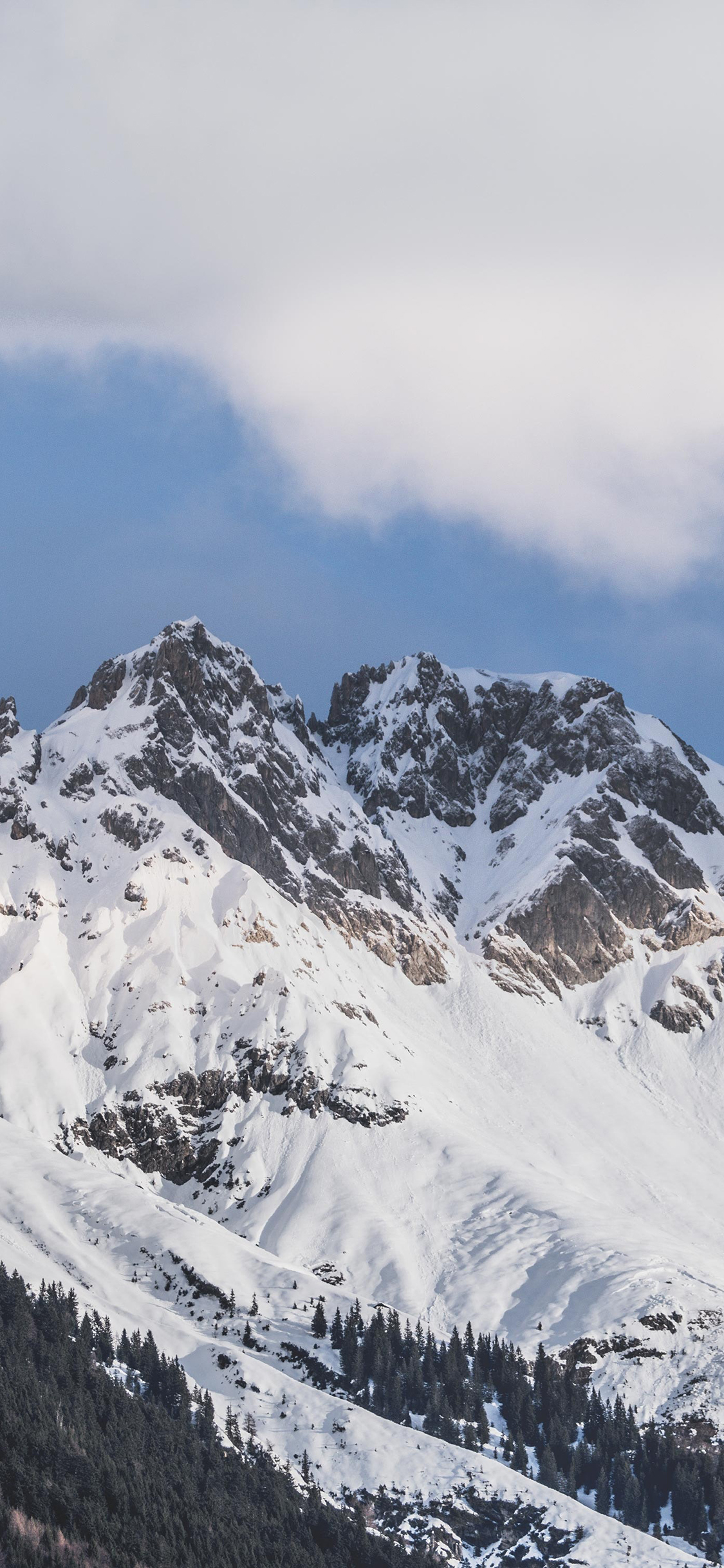 [2436×1125]雪山 高山 天空 山顶 苹果手机壁纸图片
