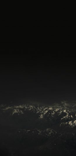 [2436x1125]雪山 黑夜 自然 山脉 黑色 苹果手机壁纸图片