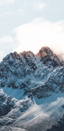 [2436x1125]雪峰 景色 雪山 云彩 苹果手机壁纸图片