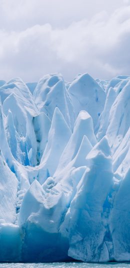 [2436x1125]雪川 冬季 冰山 风蚀 苹果手机壁纸图片