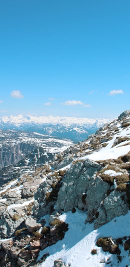 [2436x1125]雪顶 天空 唯美 雪峰 苹果手机壁纸图片