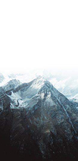 [2436x1125]雪顶 雪山 风雪 季节 苹果手机壁纸图片