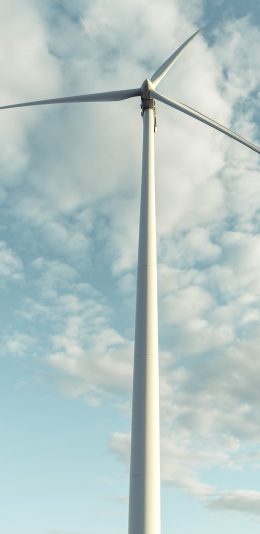 [2436x1125]风力发电机 风车 广阔 苹果手机壁纸图片