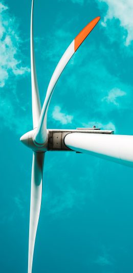 [2436x1125]风车 风力发电机 天空 机械 苹果手机壁纸图片