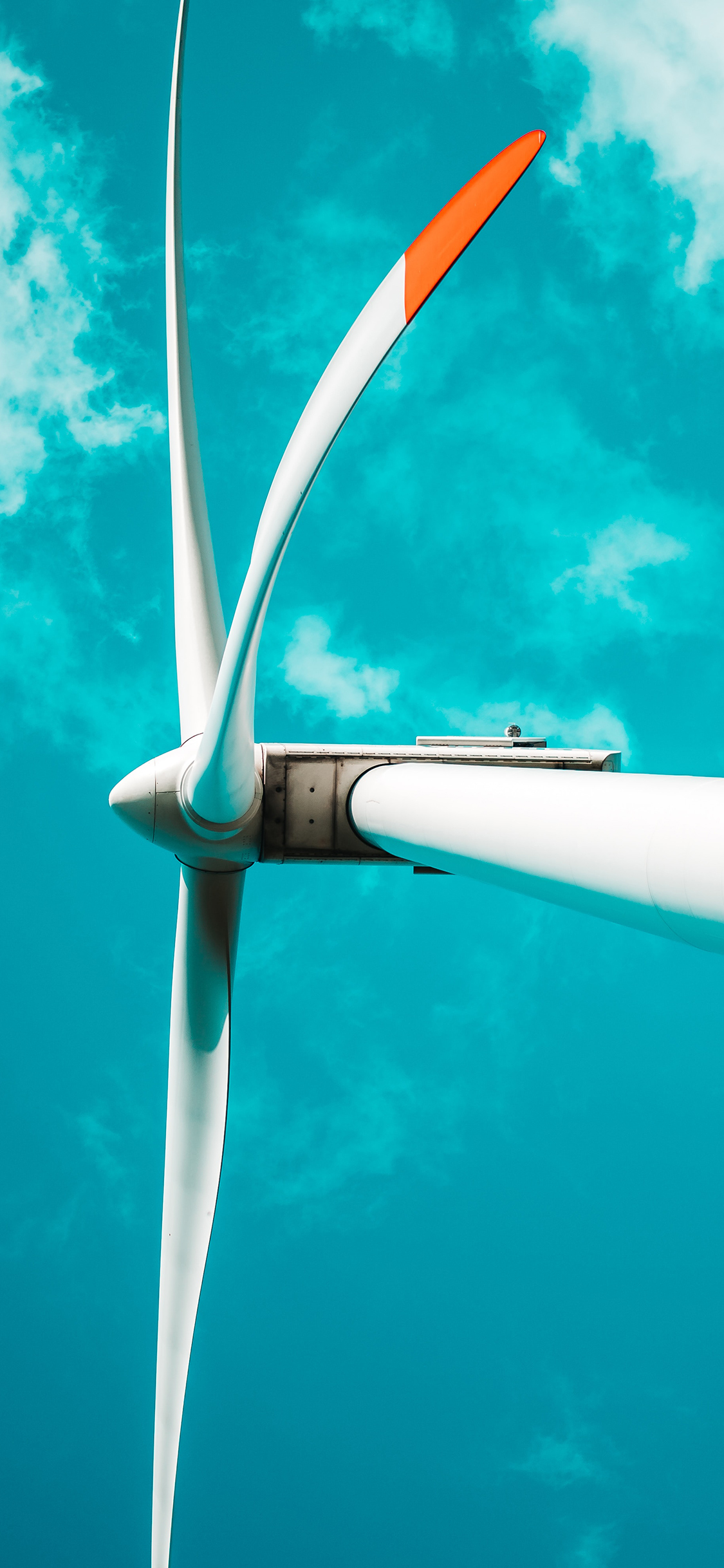 [2436×1125]风车 风力发电机 天空 机械 苹果手机壁纸图片