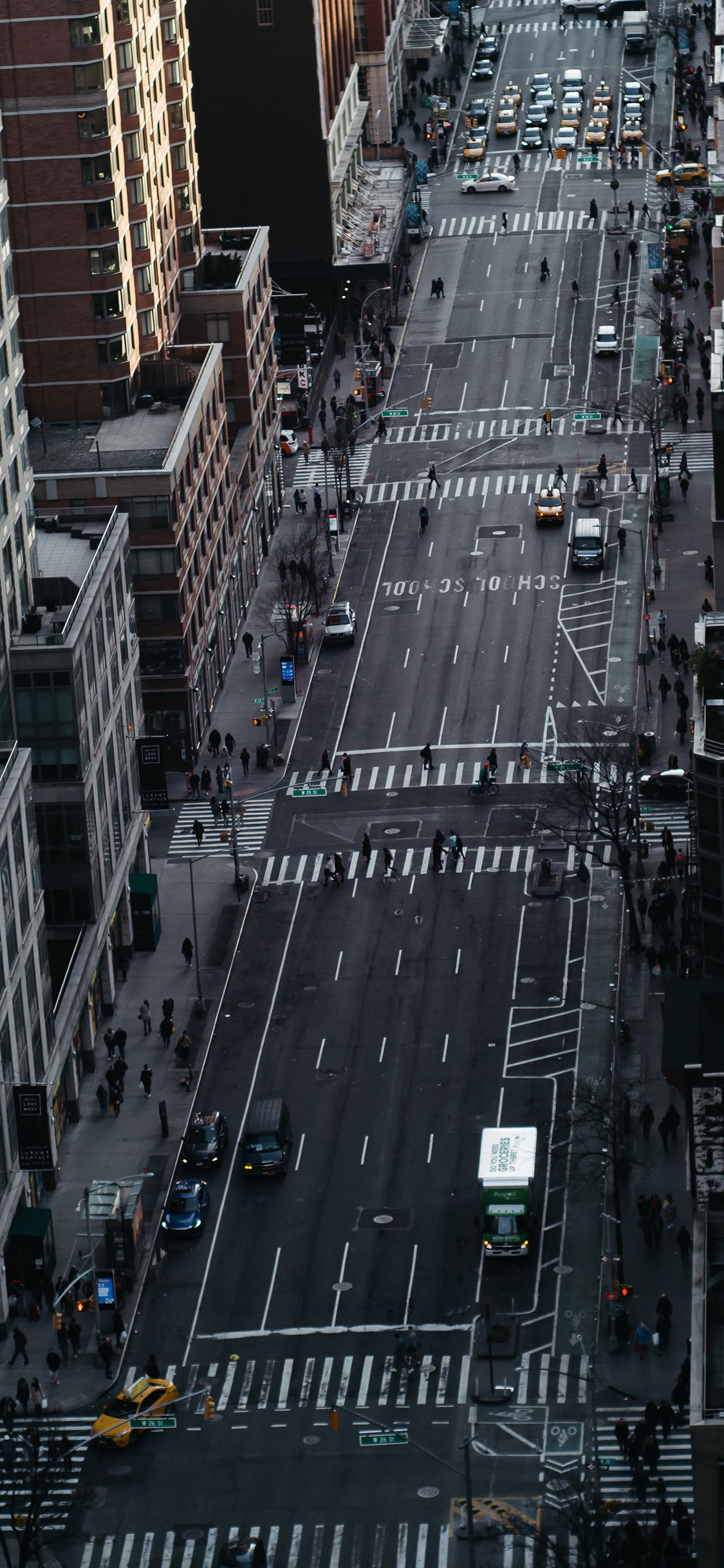 [2436×1125]马路 城市 交通 道路 苹果手机壁纸图片