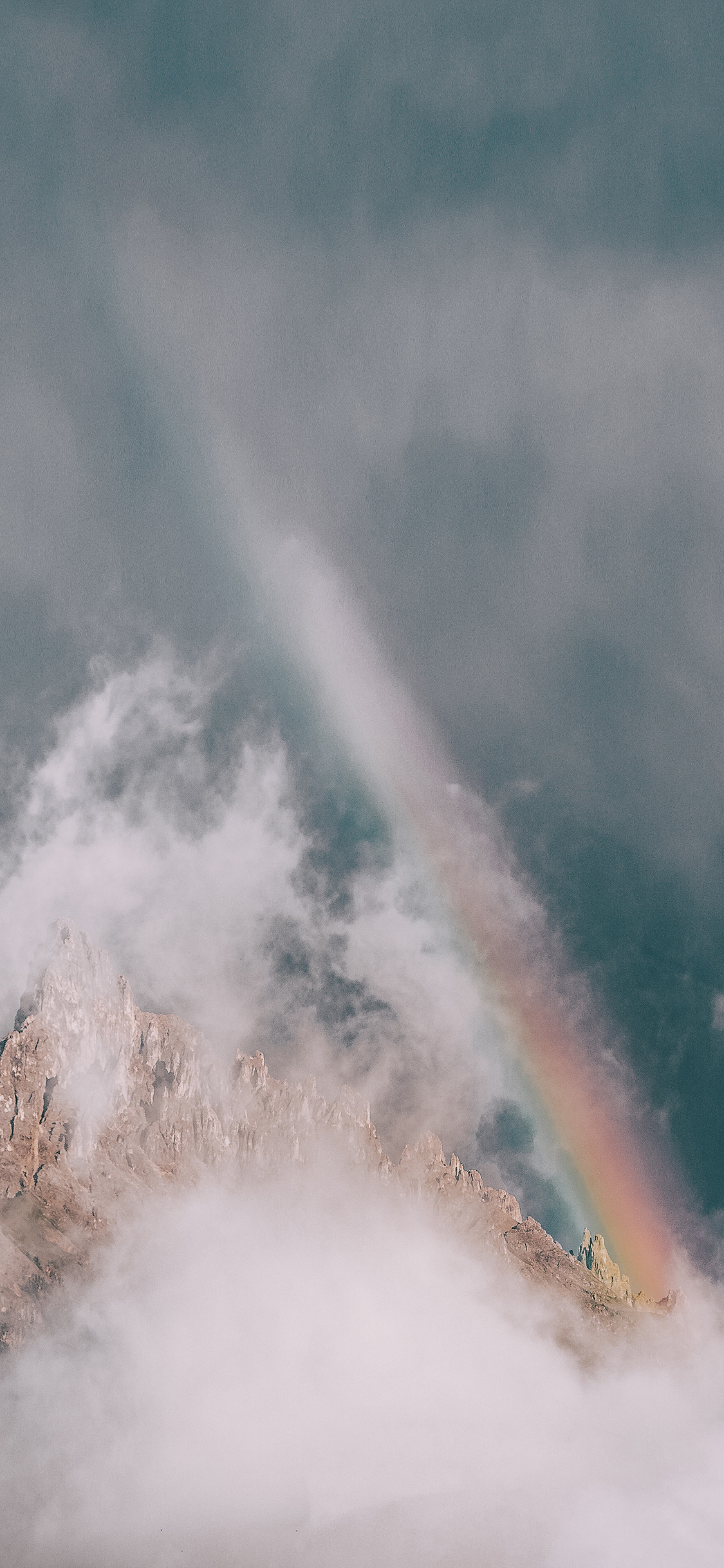 [2436×1125]高山 彩虹 云彩 梦幻 苹果手机壁纸图片