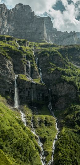 [2436x1125]高山 流水 山河 树林 苹果手机壁纸图片