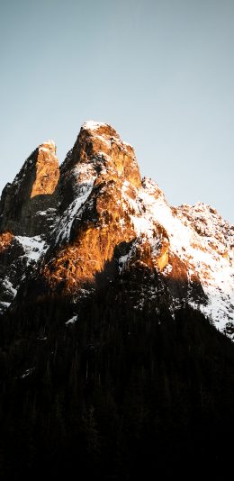 [2436x1125]高山 积雪 阳光 山顶 苹果手机壁纸图片
