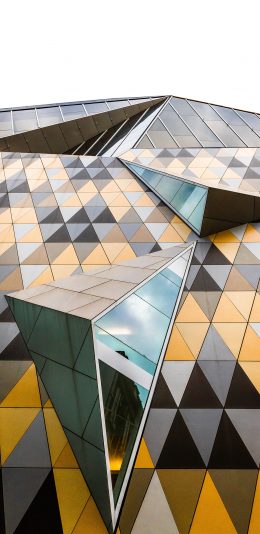 [2436x1125]高楼 建筑 设计 三角 苹果手机壁纸图片