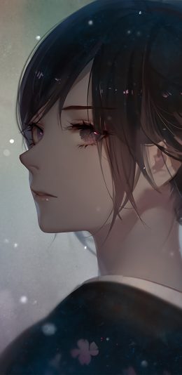 传统穿和服的日系女人物动漫肖像手机壁纸