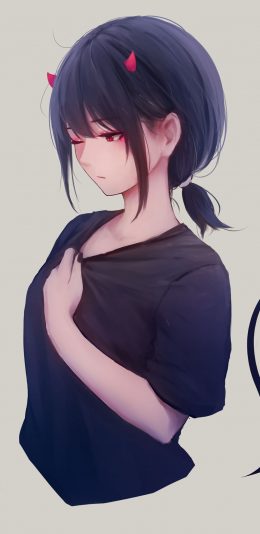 小恶魔动漫少女手绘手机壁纸