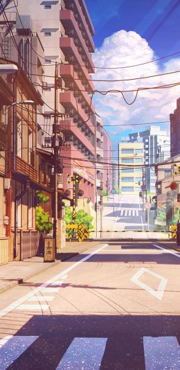 日本动漫里的街道景象个性手机壁纸