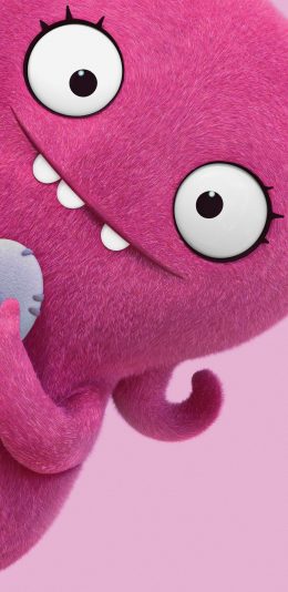 丑娃娃人物海报手机壁纸之粉色毛绒娃娃