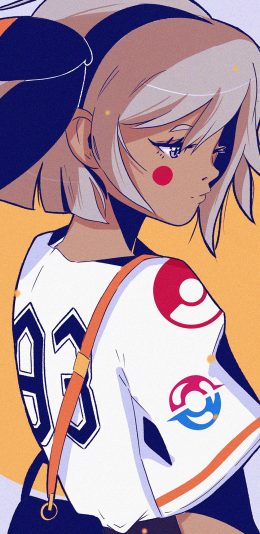 穿83号球衣的少女，线条平面手绘插画