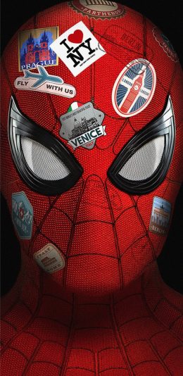 贴满标签的蜘蛛侠外套创意手机壁纸