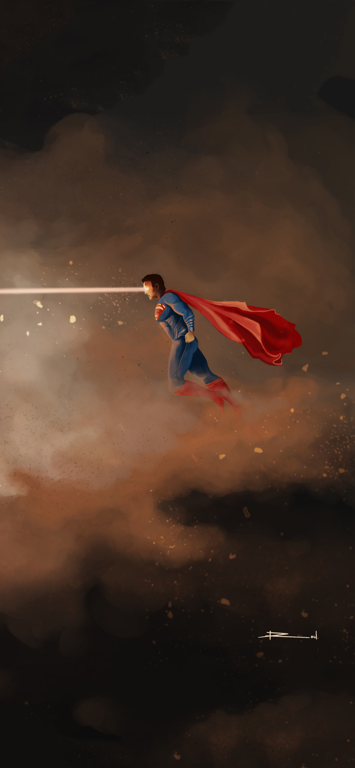 帅气DC英雄超人的激光眼霸气手机壁纸