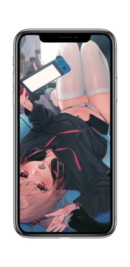 4K壁纸 小女生躺着玩switch