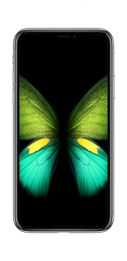 三星galaxy fold内置壁纸-亮屏下的蝴蝶 绿色
