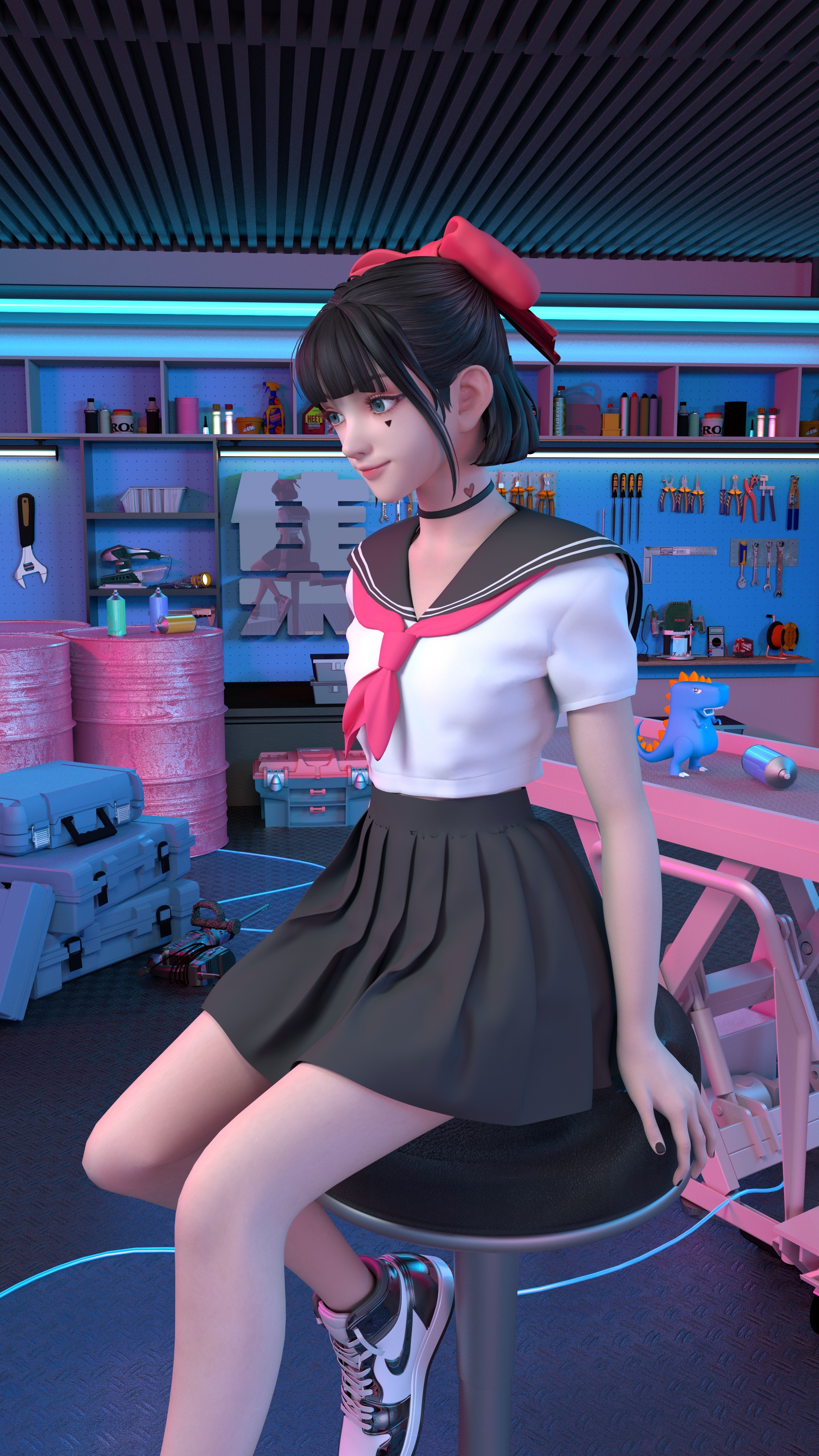 好看的集原美 水手服 着眼美腿集原美4k手机壁纸超清2160×3840