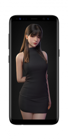 黑色毛衣裙高挑美女4k手机壁纸