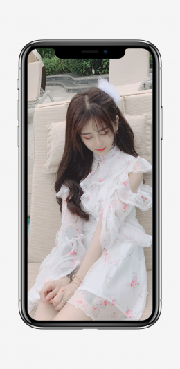 泳池 美女 杨清柠 碎花裙4k手机壁纸