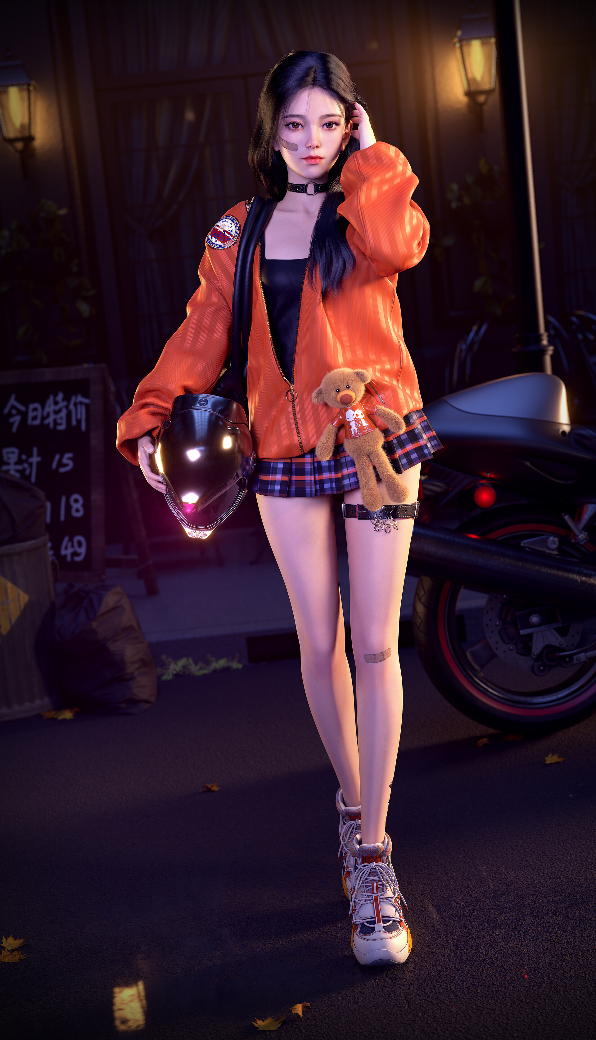 机车女孩手机壁纸