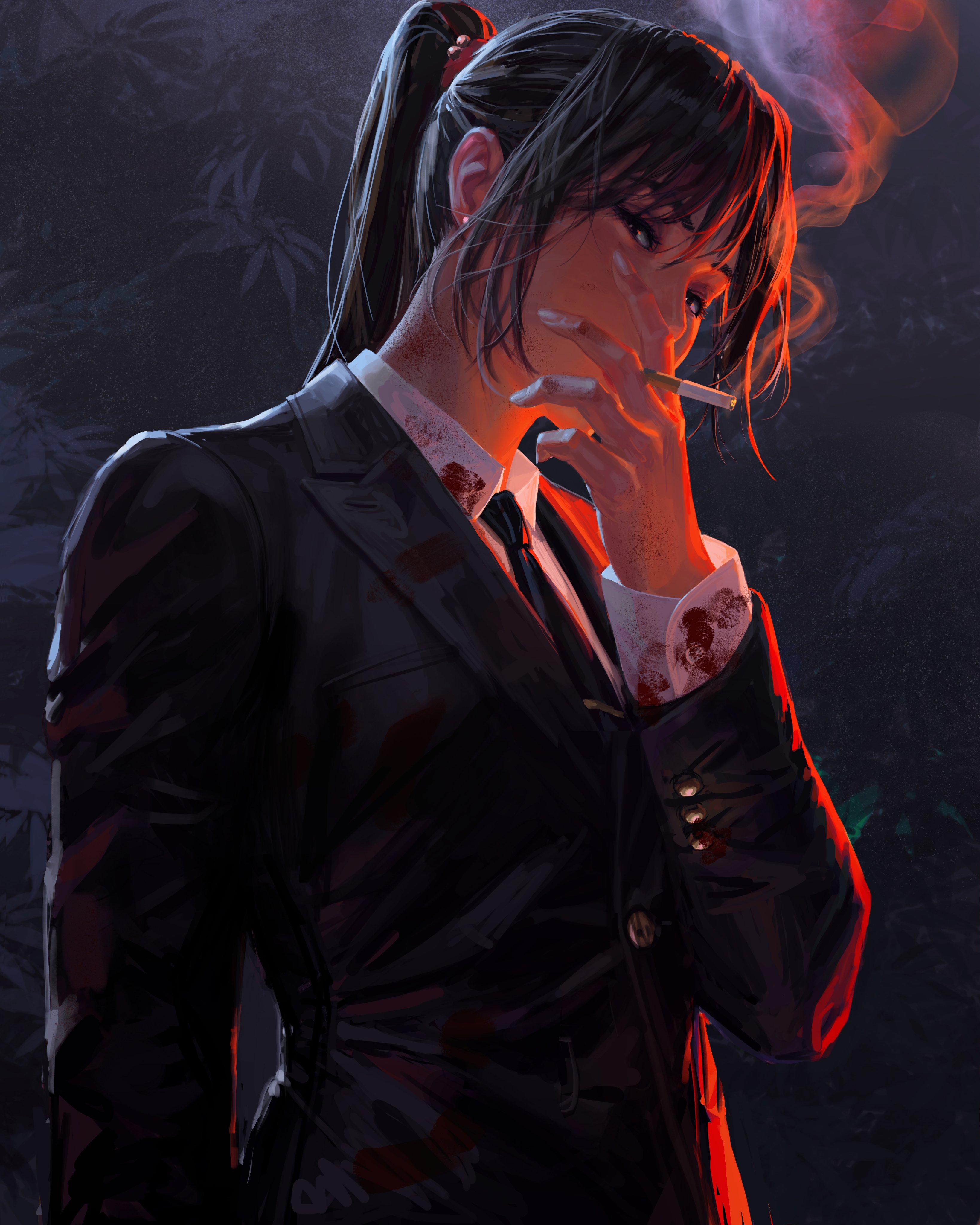 抽烟的动漫女生