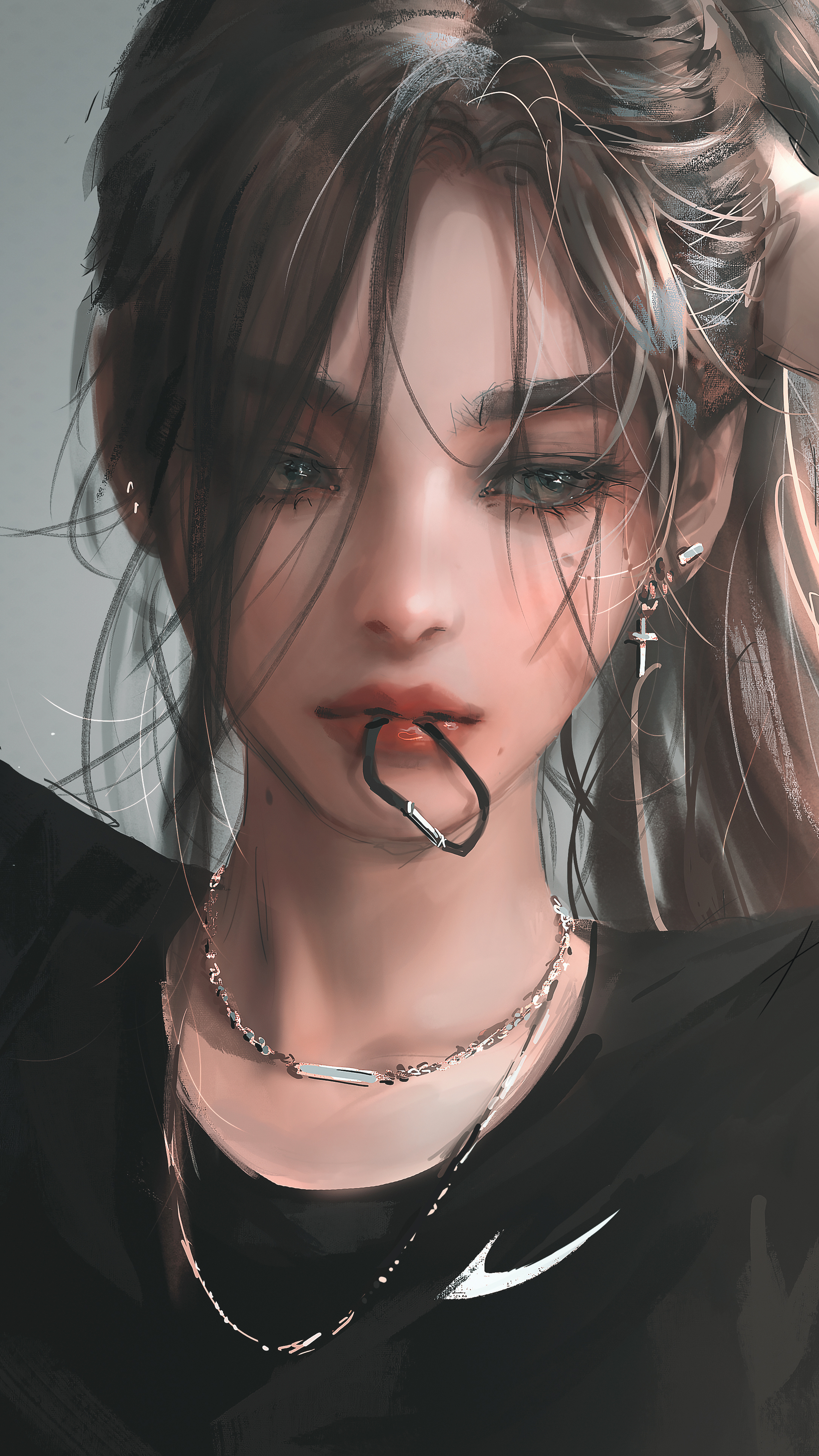 绑头发的可爱女孩4k手机壁纸竖屏动漫2160×3840