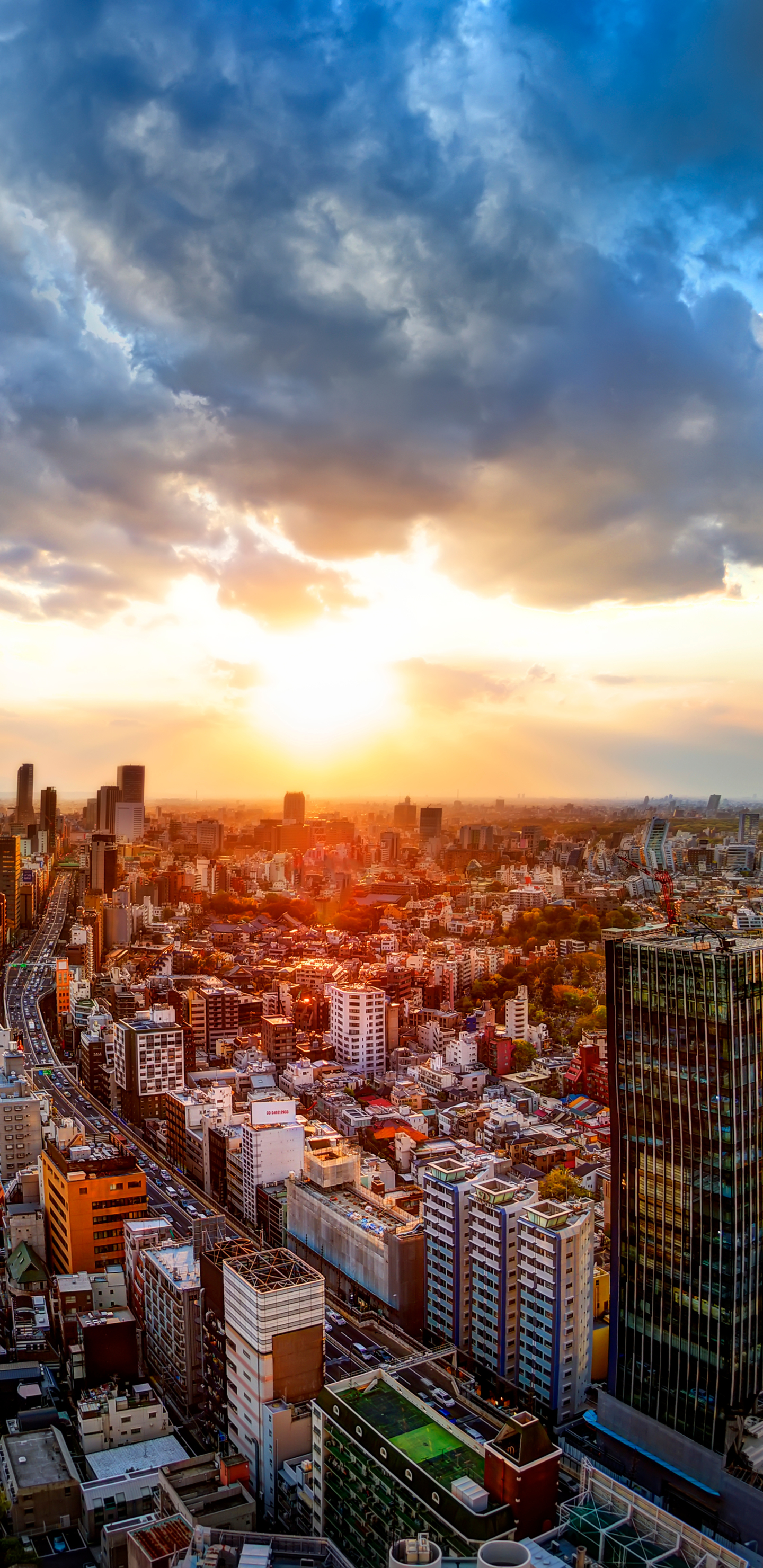 超清2K手机壁纸(2960×1440)东京城市风景壁纸图片